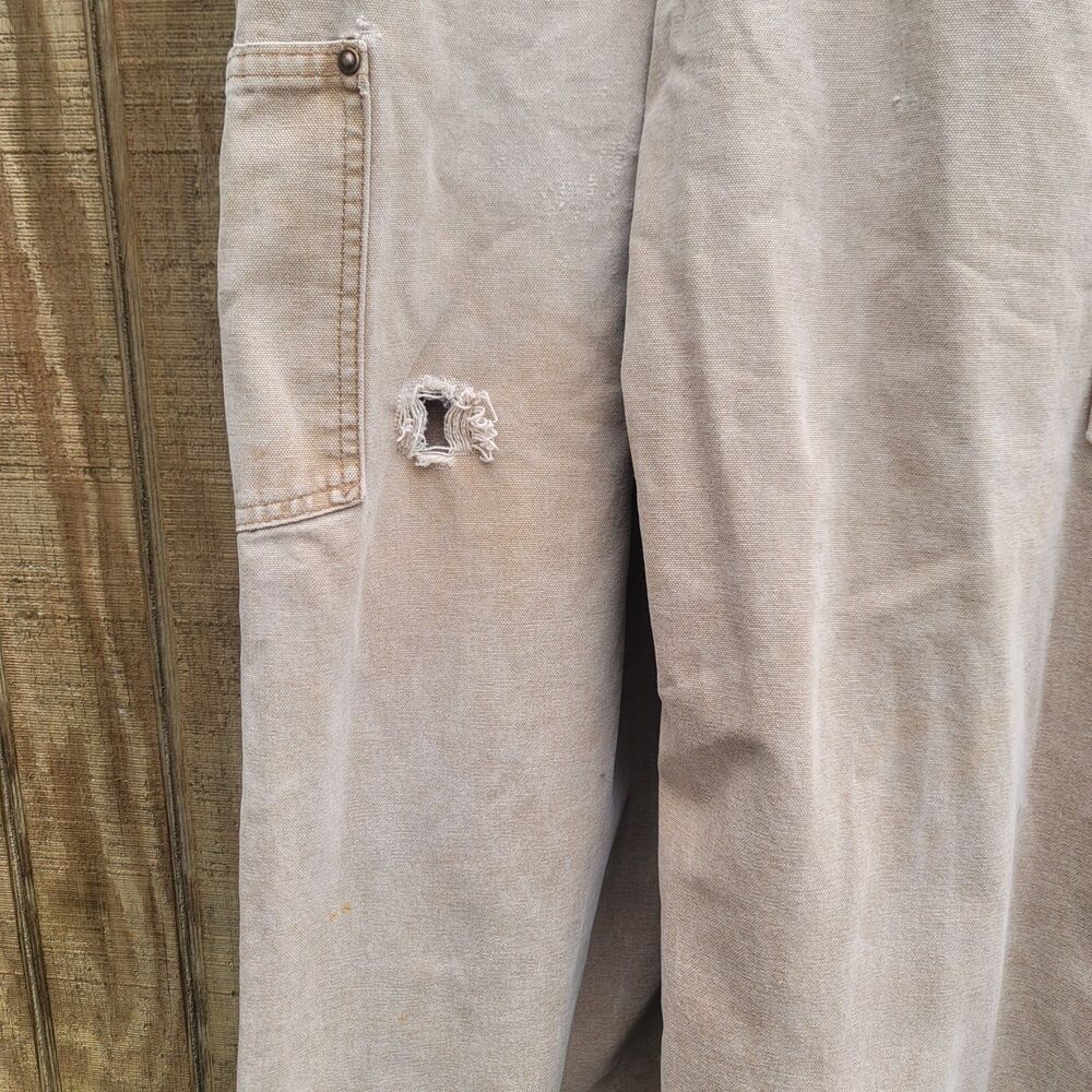 Carhartt Bib Overalls Light Tan/Cream Mens Size 38 X 34 - Picture 8 of 13